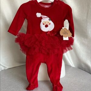 Baby Essentials Festive Red Santa Footie